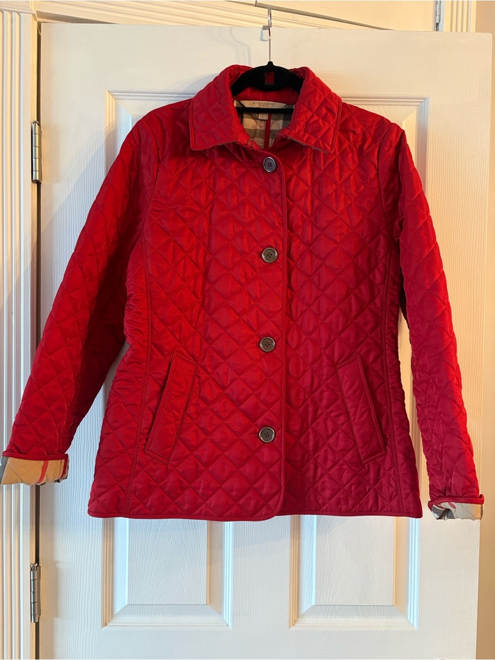 Burberry Brit Red Quilted Jacket EUC